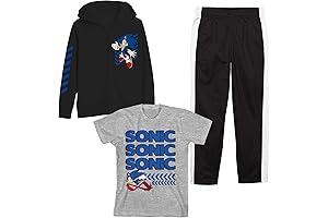 Boys Sonic the Hedgehog Three Piece Hoodie, Jogger, T-shirt Combo