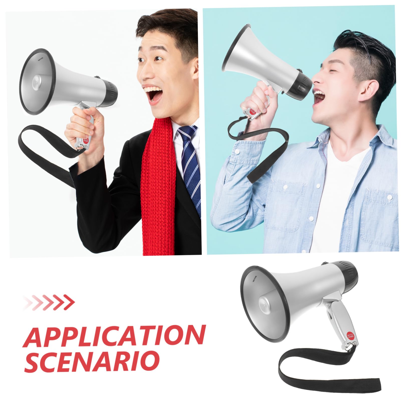 Happyyami Megáfono Portátil De Grabación y Amplificación para Seguridad y Animación Función De De Grabación Compatible Pilas Tipo
