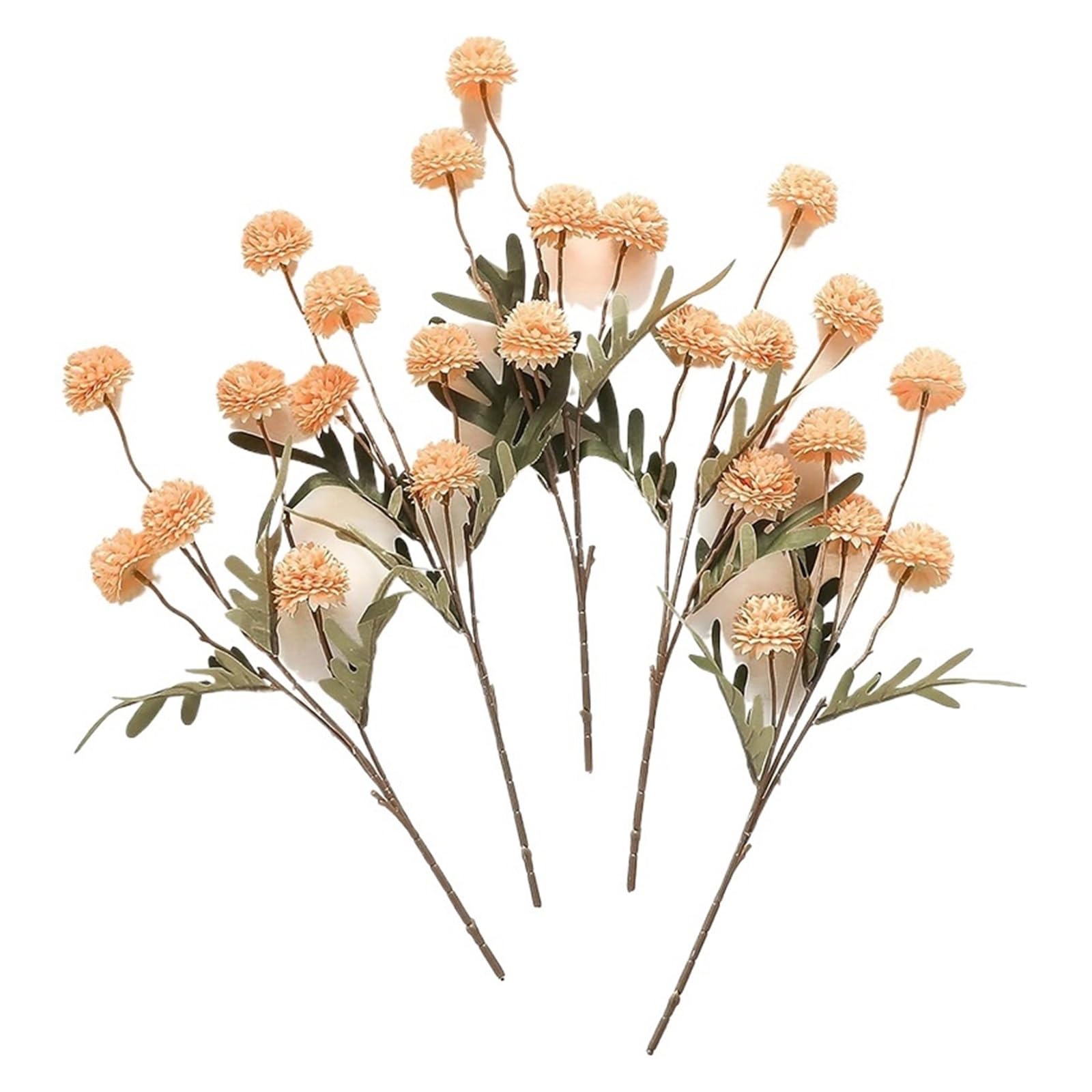 HamPaesk 5Pcs Artificial Flower Bouquet Silk Fake Flowers Home Garden Wedding Decors DIY Craft Wreath(Yellow)