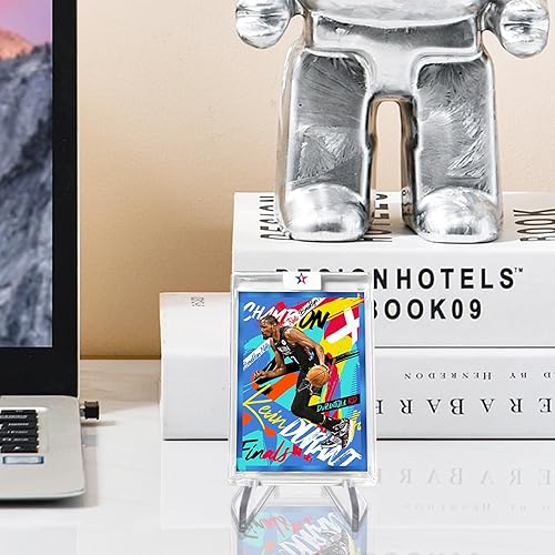 Miniatura 2 de HiShutiao Paquete de 12 soportes de acrílico de 2.68 pulgadas para tarjetas, soporte de tarjetas graduado, soportes para tarjetas deportivas de