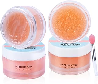 ANAiRUi Lip Scrubs Exfoliator & Moisturizer-Lip Sleeping Mask & Sugar Lip Scrub, Lip Mask Overnight for Lip Line Wrinkle Treatment, Lip Balm & Moisturizer for Dry Chapped Lips, 25.0 gram