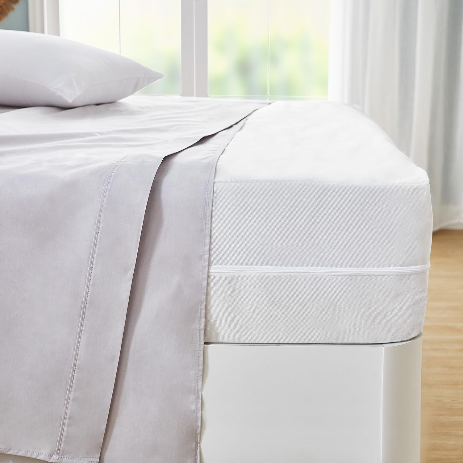Pikolin Home - Funda de Colchón Impermeable Antichinches | 135x190/200cm | Apto colchones de hasta 30cm de Altura | Hipoalergénica contra chinches y fluidos | Cierre de Seguridad | Muy Transpirable