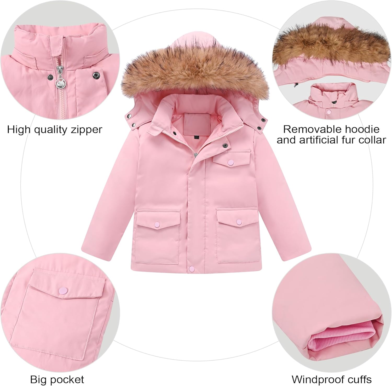 Toddler Snow Suit, Snowsuit Toddler Girl Boy, Infant Baby Snowsuit, Kids Snow Suit Winter Coat and Snow Pant Set 2-6T - Image 3