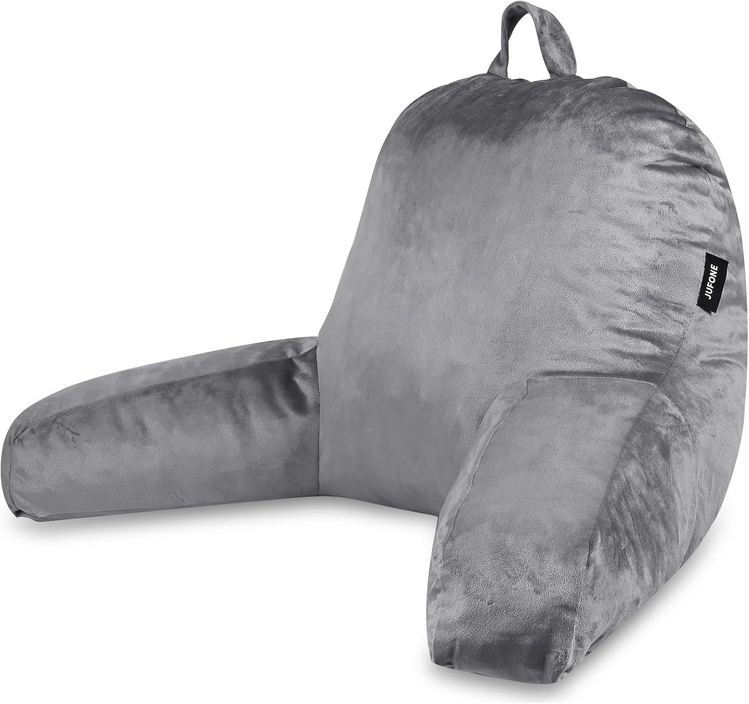 Reading Pillow Premium Backrest Support for Bed, Couch & Floor, Back & Arm Support Reading Pillow for Adults & Teens – Washable Cover, Grey