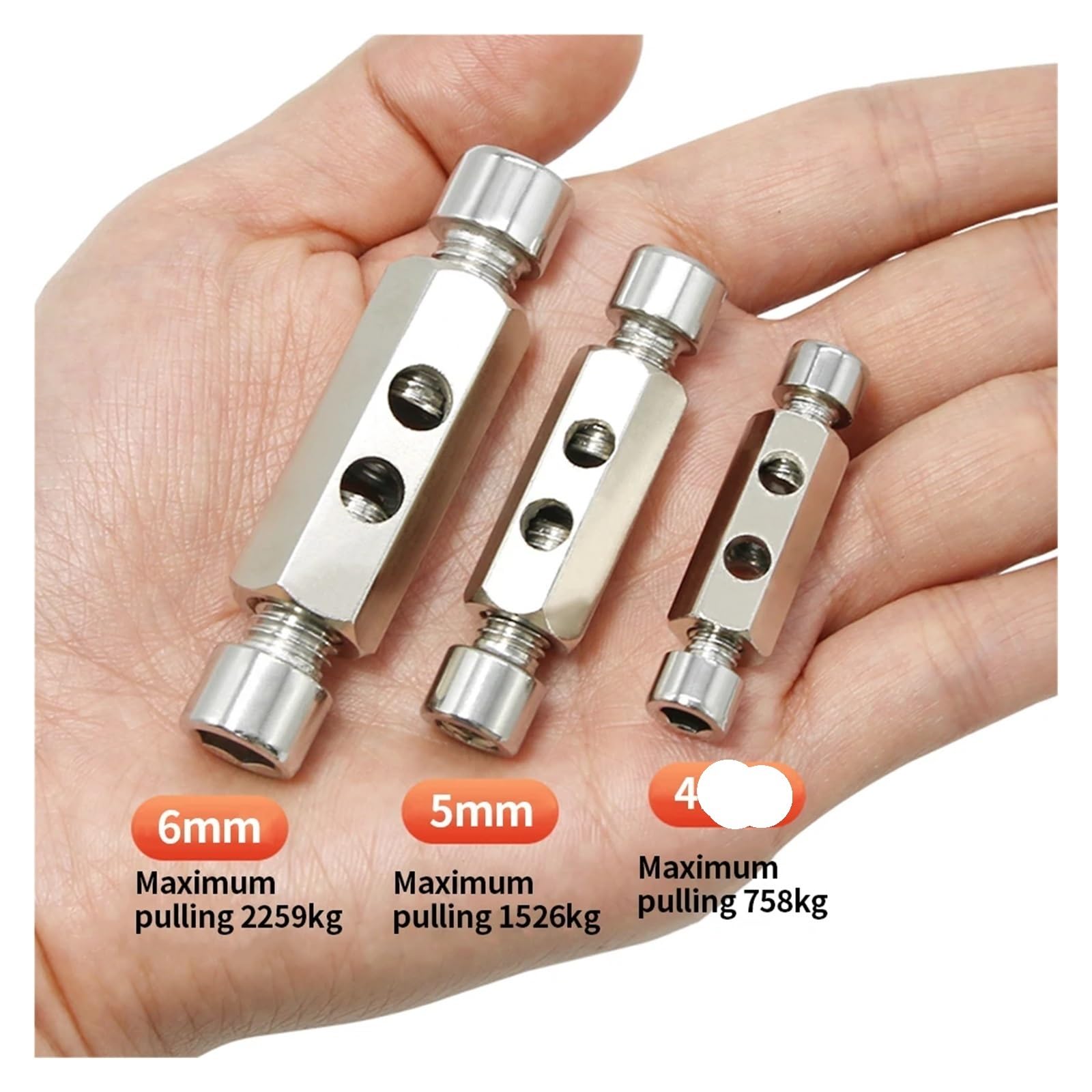 10 abrazaderas resistentes de 4/5/6 mm, ajustables, con llave, for cables acero, cierres metálicos Para Caminar Y Andar En Bicicleta(6mm X10PCS)