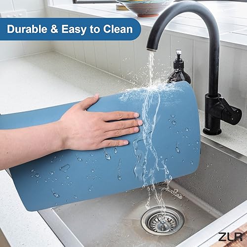 Miniatura 4 de ZLR Coffee Mat - 12" x 16" Small Kitchen Hide Stain Absorbent Dish Drying Mat for Countertop - Easy to Clean Coffee Bar Mat for Espresso Machine and