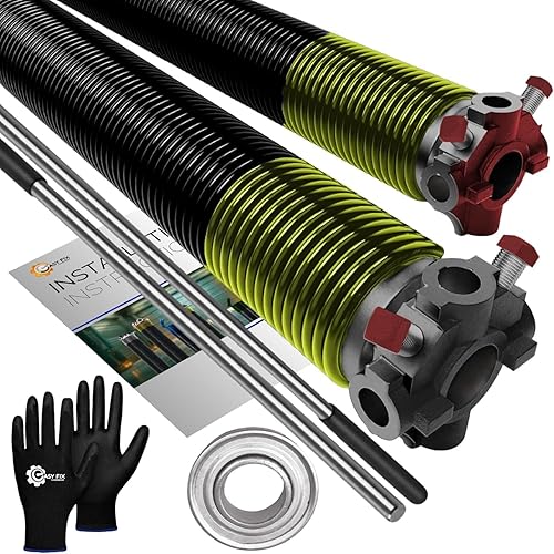 Miniatura 8 de Easy Fix Hardware - Muelles de torsión para puerta de garaje, 234 x 1.75 x 35 pulgadas, incluye un par de guantes, manual de instrucciones (idioma