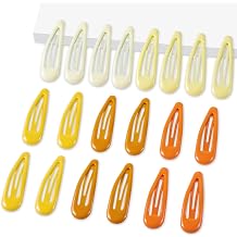 20 PCS Metal Snap Hair Clips Water Drop No Slip Barrettes for Women Bright Small Hair Clips For Thick And Thin Fine Hair,Multiple Yellow Orange,1.97 x 0.5 In.