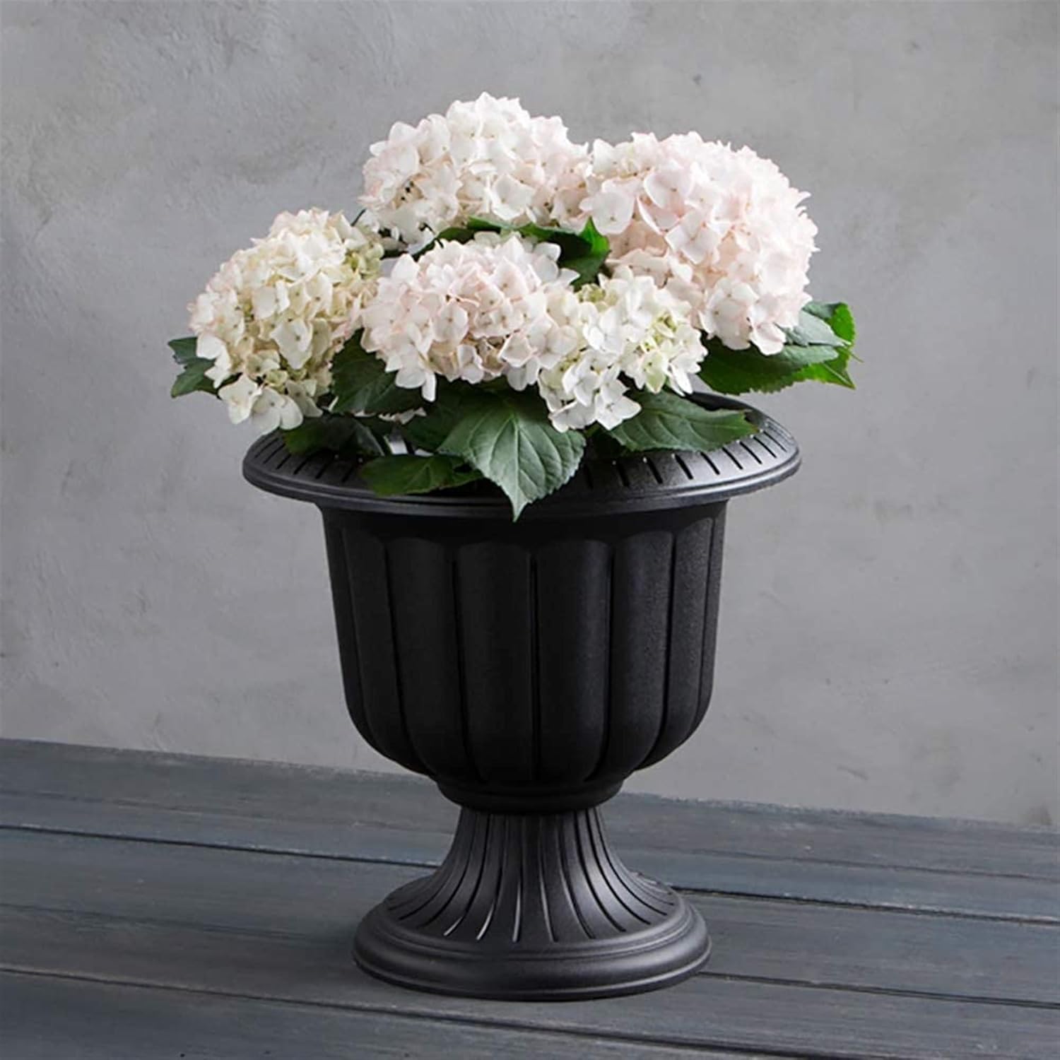 Novelty Classic Urn Planter, Black, Outdoor Use