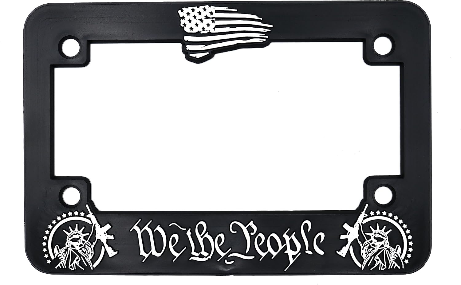 Holder for License Plate License Plate Holder for We The People for America 3D Raised Motorcycle License Plate Frame Mod-L07P-17