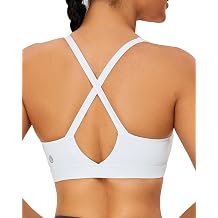 RUNNING GIRL Sports Bra for Women High Support, Molded Cup High Impact Sports Bras with Sewn in Pads Strappy Running Bra