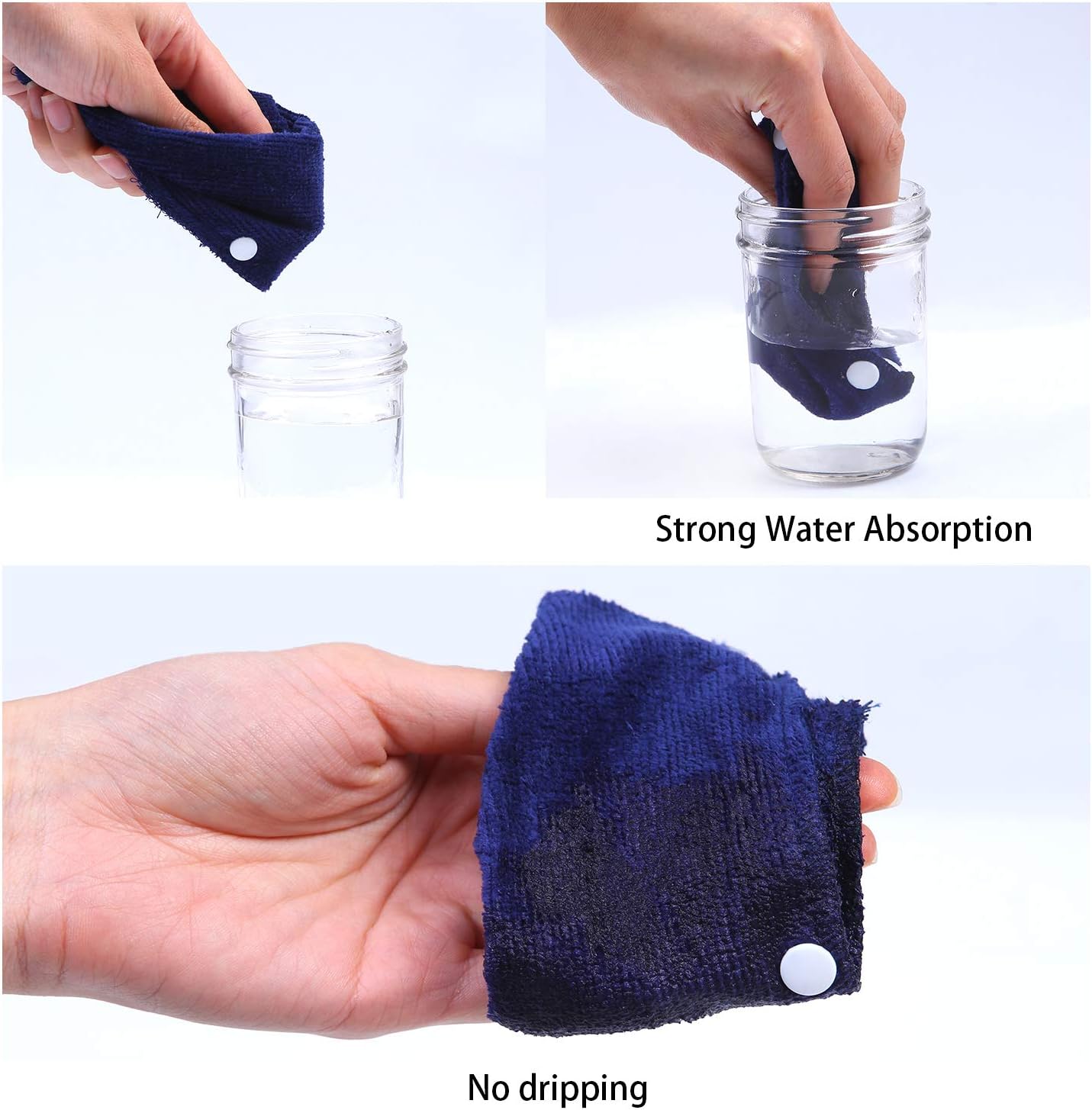 Ruisita 6 Pack Cotton Hard Hat Sweatband Reusable Terry Sweatband with Liner Snap Washable Hard Hat Accessories - - 