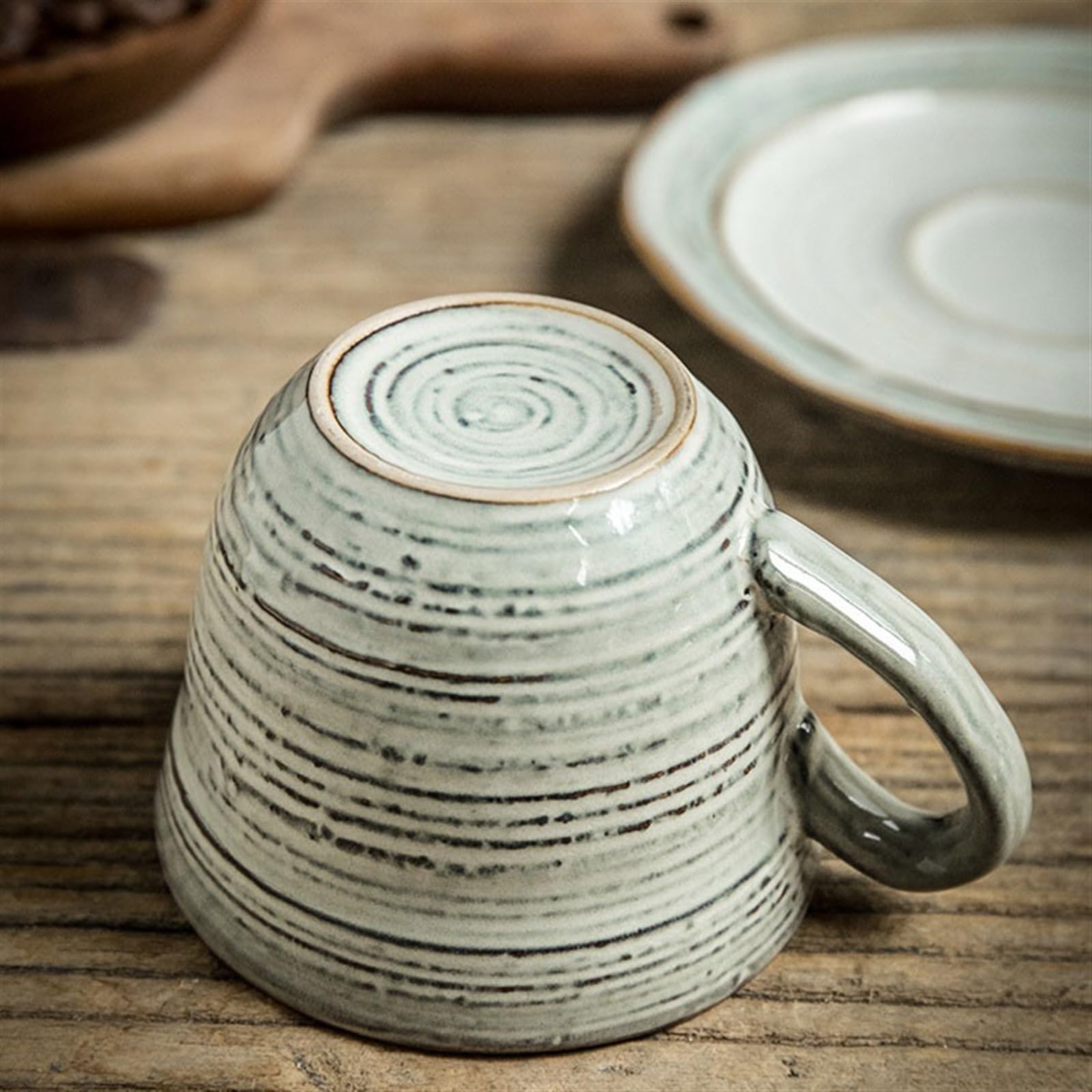 Zestaw filiżanek do herbaty i spodków, filiżanki do herbaty vintage ceramiczny kubek wyciągany kubek do kawy 175 ml delikatna popołudniowa filiżanka do herbaty filiżanka do kawy spodek zestaw