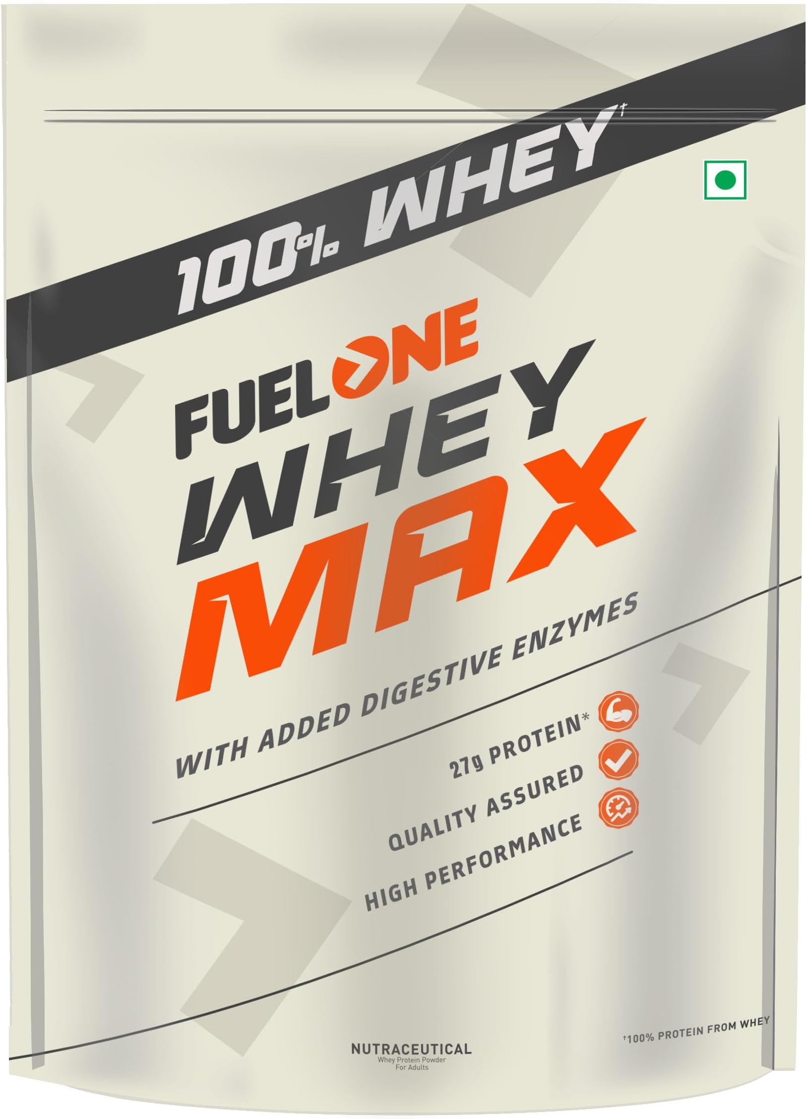 FUELONE Whey Max (Chocolate, 2kg / 4.4lbs) | Whey Protein Concentrate & Whey Protein Isolate | 27g Protein