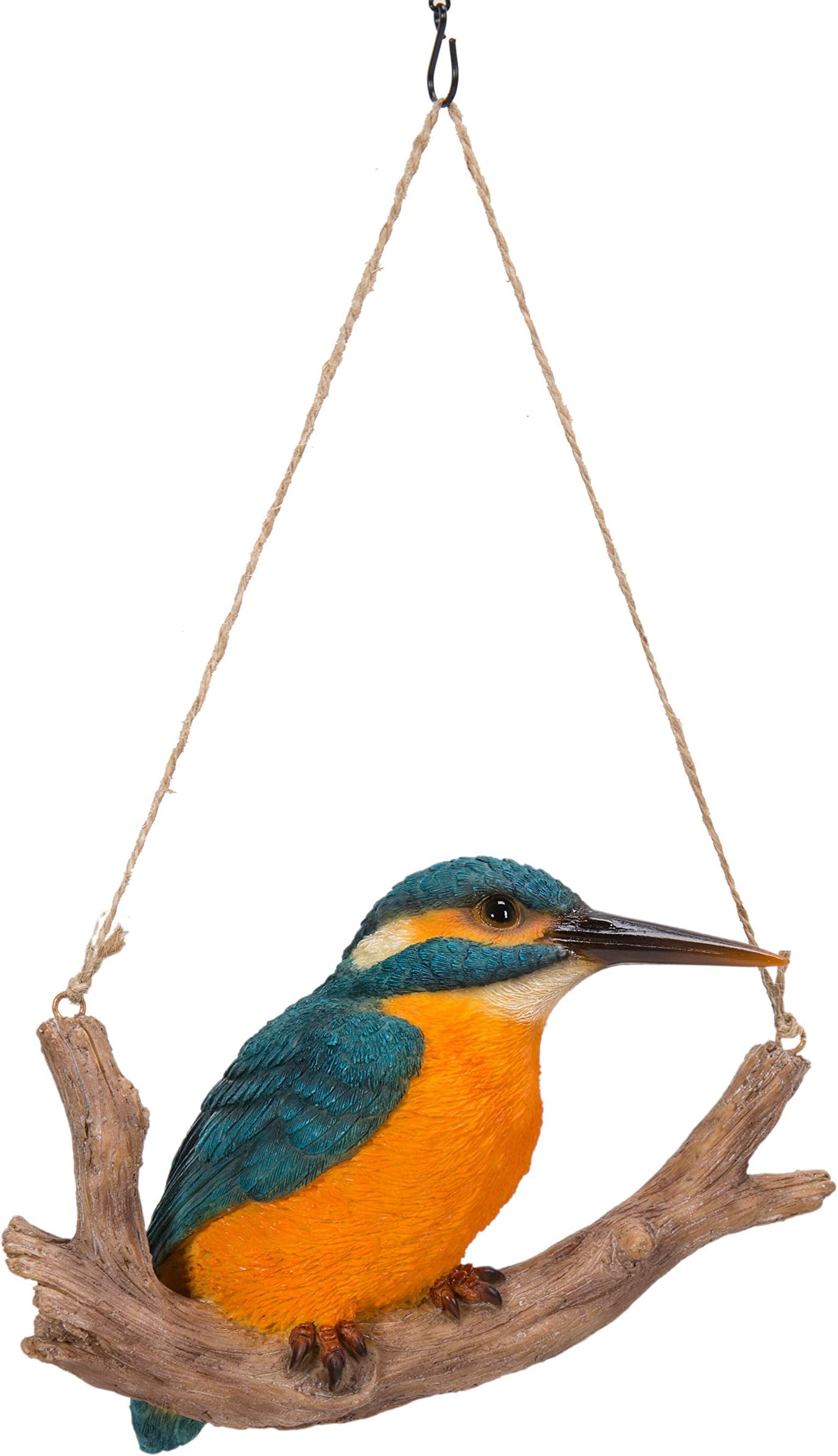 Vivid Arts Hanging Kingfisher on Branch - Hanging Garden Ornament (HGF-016)