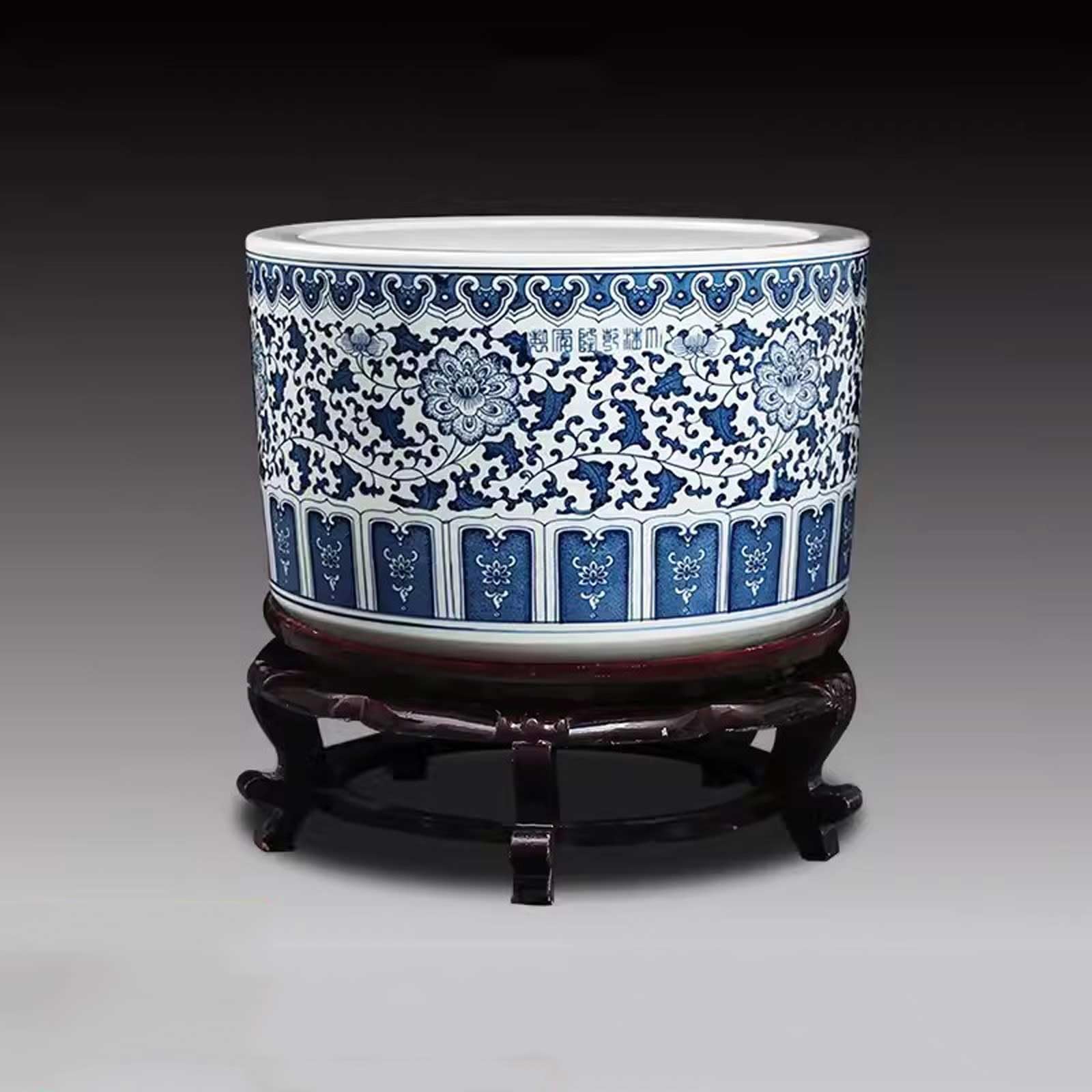 Słodkowodne ryby słodkowodne retro ceramiczny zbiornik na karmę dla żółwi na świeżym powietrzu | Taras ogrodowy Ceramiczny Akwarium Salon Dekoracja Biura (47 x 29 cm)