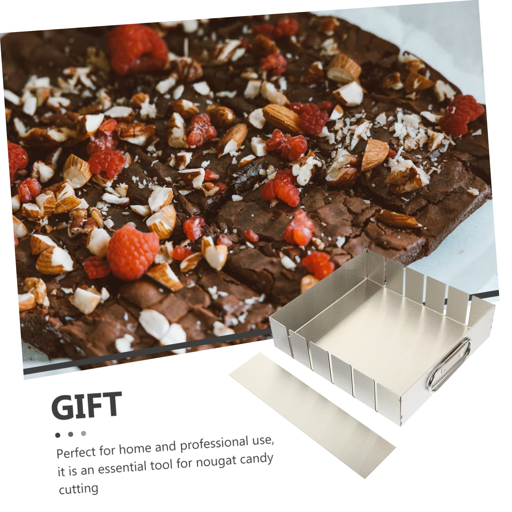 Ipetboom Moule Fabrication de Bonbons et Gâteaux en Acier Inoxydable Argenté à Nougat Surface Antiadhésive Facile à Nettoyer à Domicile ou Usage Professionnel