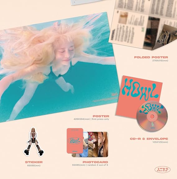 CHUU Howl 1st Mini Album Standard WAVE Version CD+1p Folded Poster on Pack+84p PhotoBook+20p Synopsis Note+1ea Sticker+2p PhotoCard+Tracking Sealed