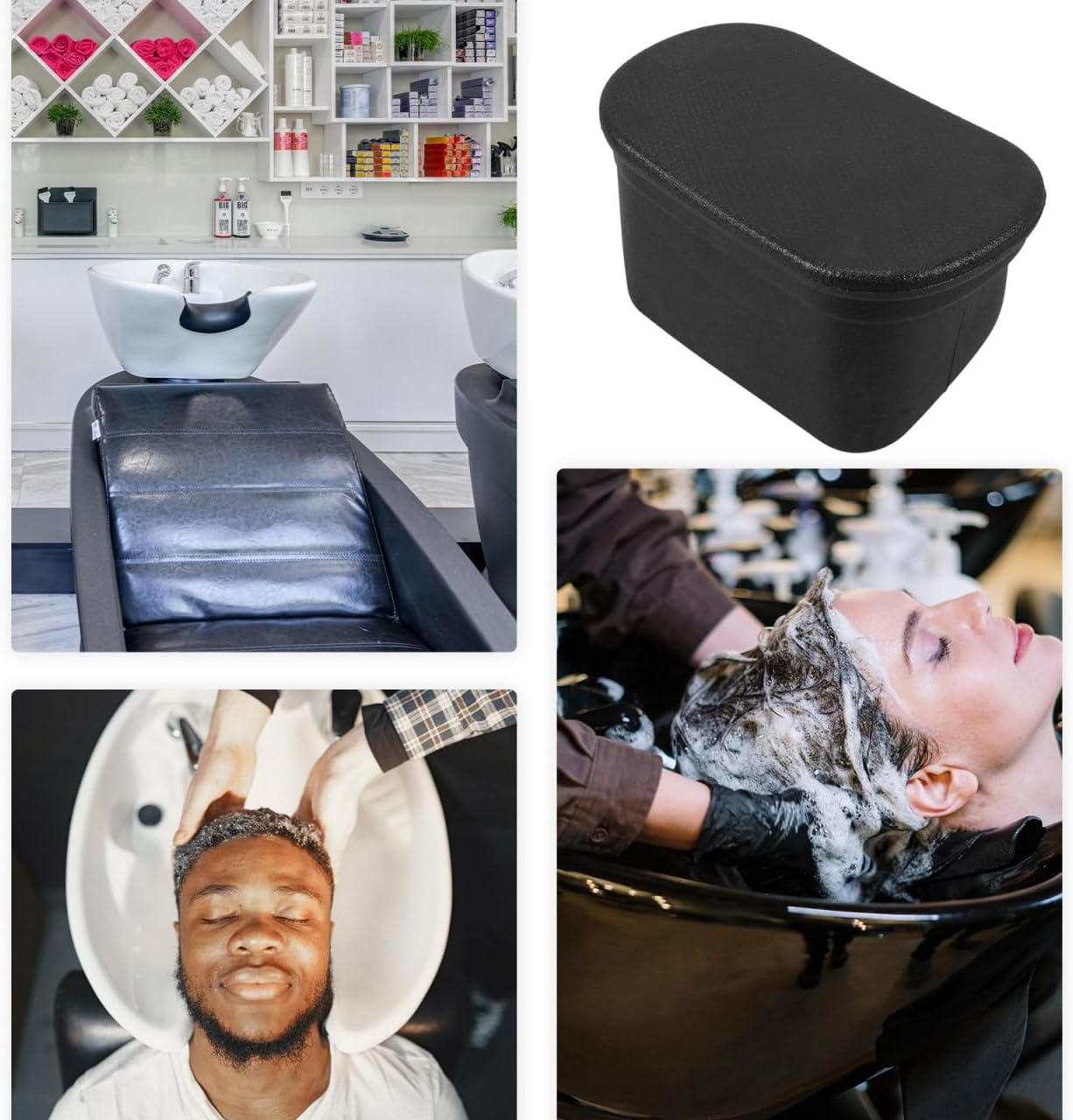 Baluue Silicone Shampoo Bowl Neck Rest for Salon Hair Washing Sink, Non Slip Gel Head Cushion Support, Waterproof Spa Basin Pad, Ergonomic Hairdressing Accessories