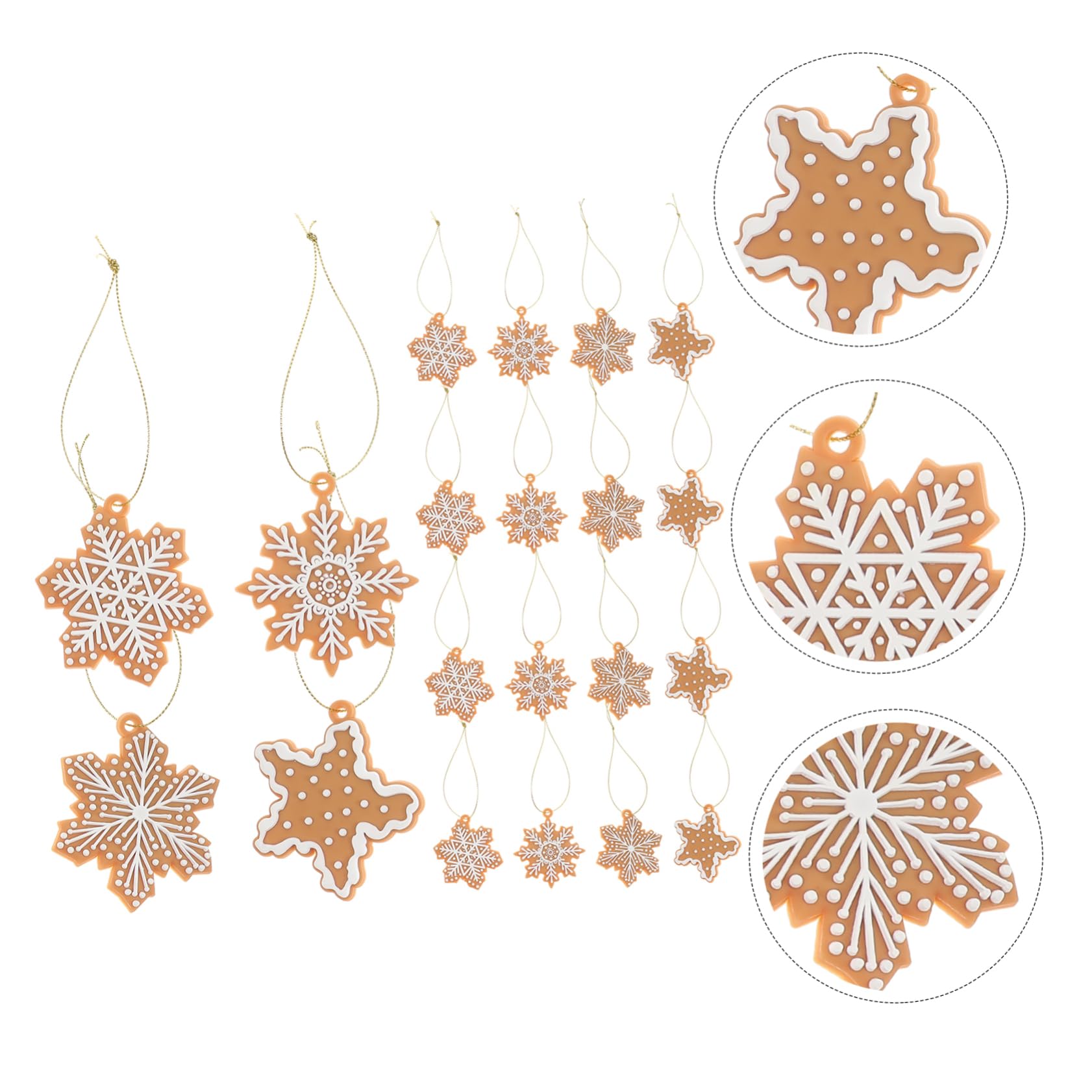 PRETYZOOM 40 Piezas Colgante de de Nieve Mini de Navidad Colgantes navideños Christmas Tree Decoraciones navideñas Dulces decoración del hogar de Navidad