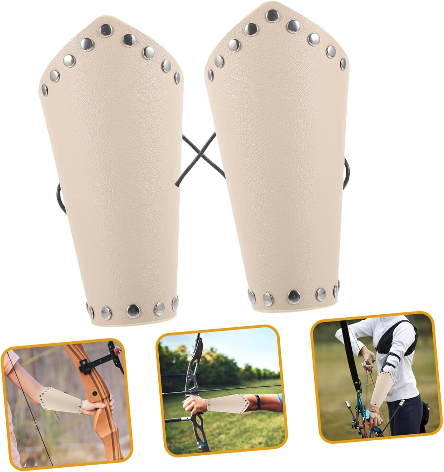 1pair Leather Archery Arm Guards Lightweight Protective Sleeves for Hunting Practice Prevents String Pressure for Enthusiasts Skin