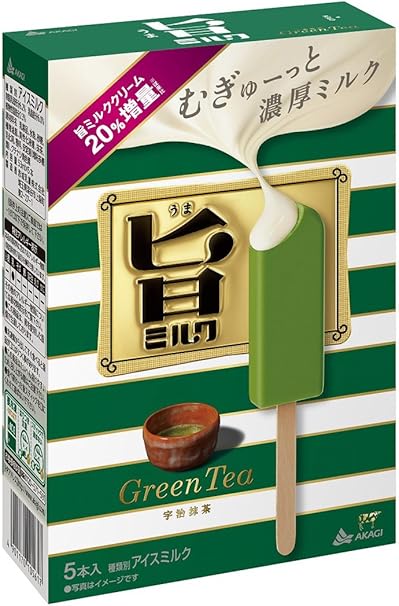 Amazon 赤城乳業 旨ミルク 宇治抹茶 53ml 5本 冷凍 赤城乳業 アイスクリーム 通販