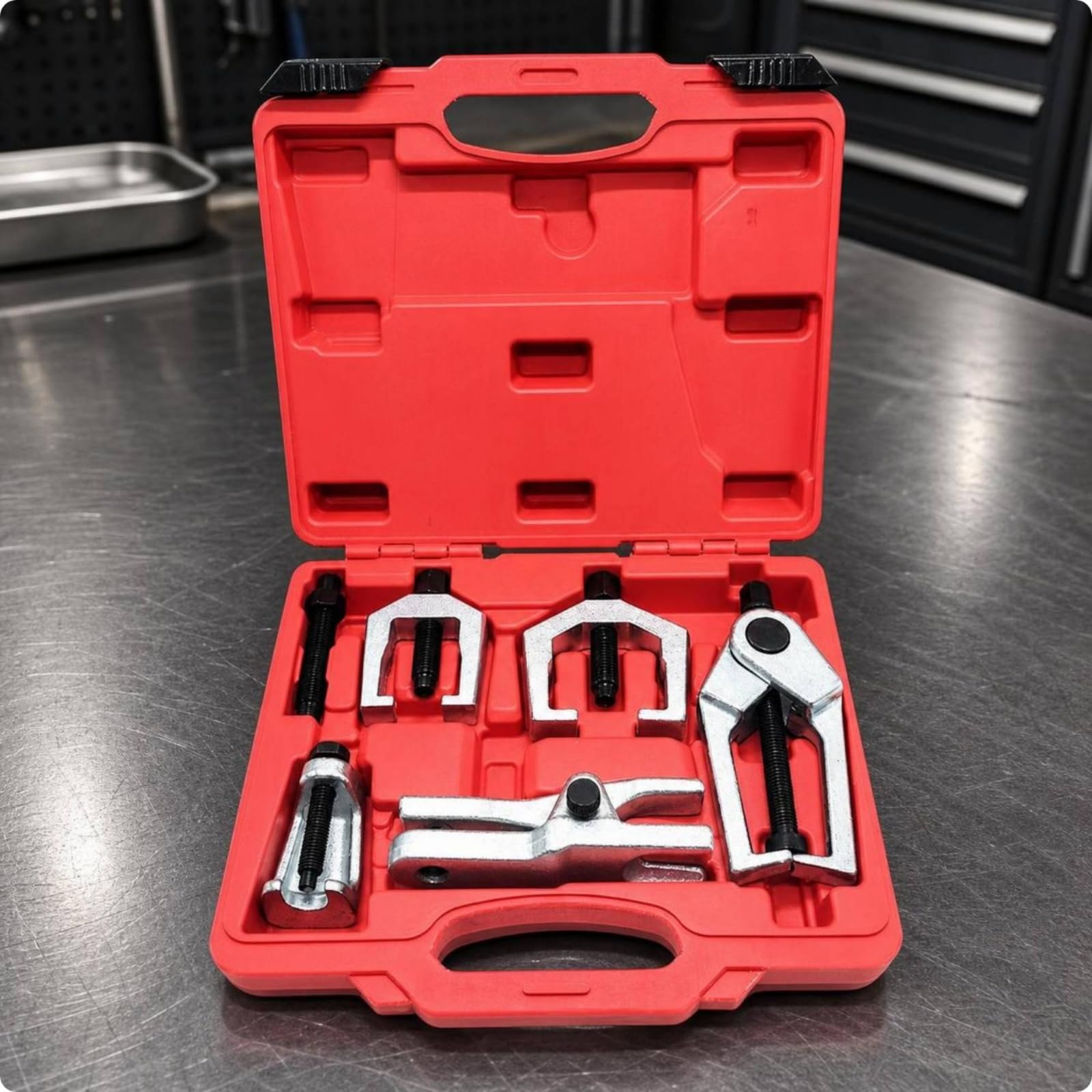 Extractor de Cojinetes Automotrices con Estuche Separador de Rótulas de Rodamientos Extractor de Uniones Acero al Carbono y Tornillos Precisos