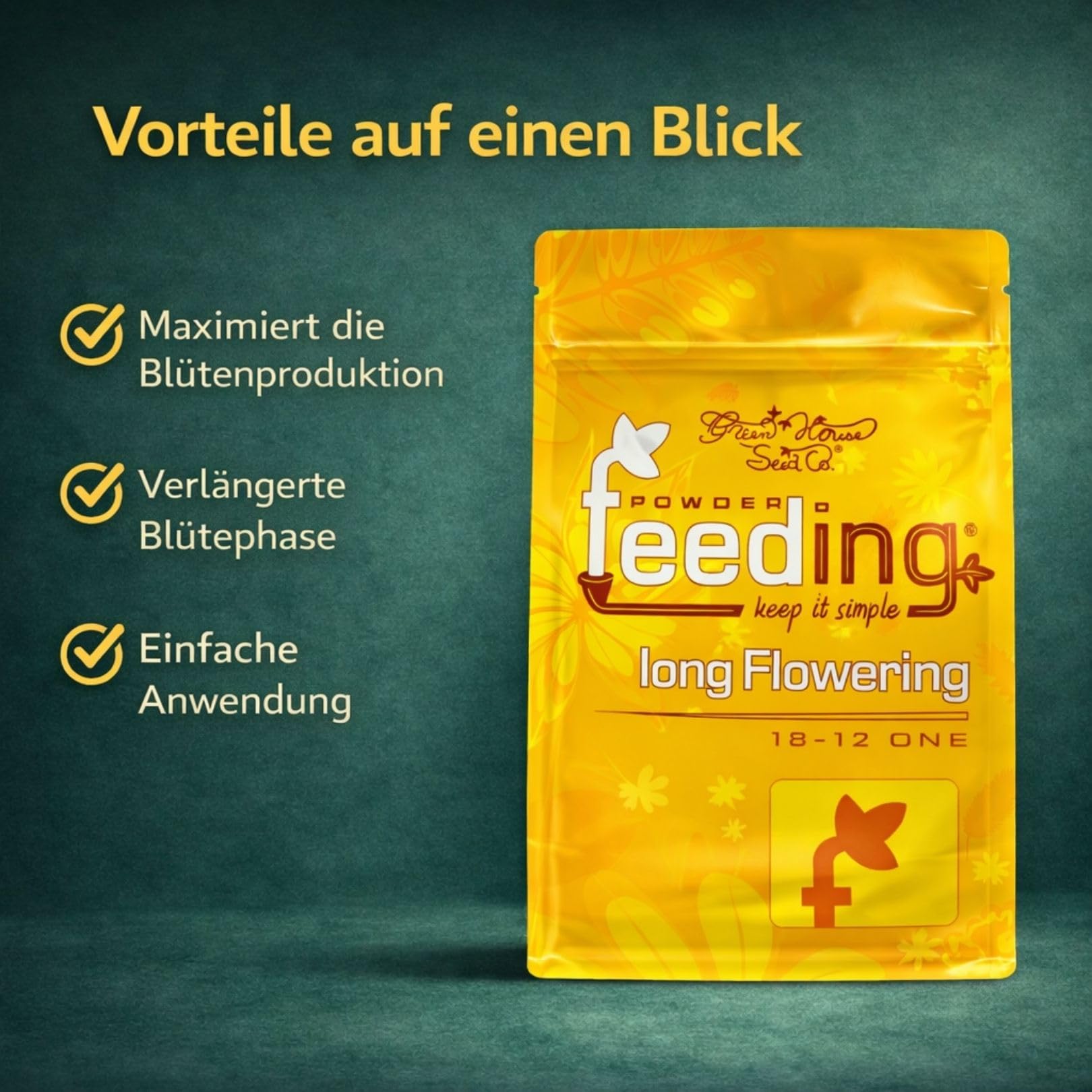 Weedness Green House Feeding Long Flowering 1 Kg - NPK Dünger Grow Anbau Indoor Erde Flüssigdünger Organischer Bio