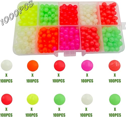 Miniatura 3 de Cuentas de pesca que brillan en la oscuridad, plástico, verde, colorido, línea de pesca, cuentas de goma, cuentas suaves, agua dulce y salada para