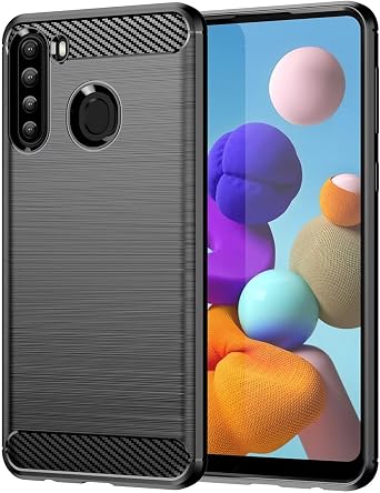 Case for Galaxy A21 Case, Samsung A21 SM-A215U Case, Ultra Slim Phone Cover with Shock-Absorption TPU Rubber Protective Cases for Samsung Galaxy A21 Black