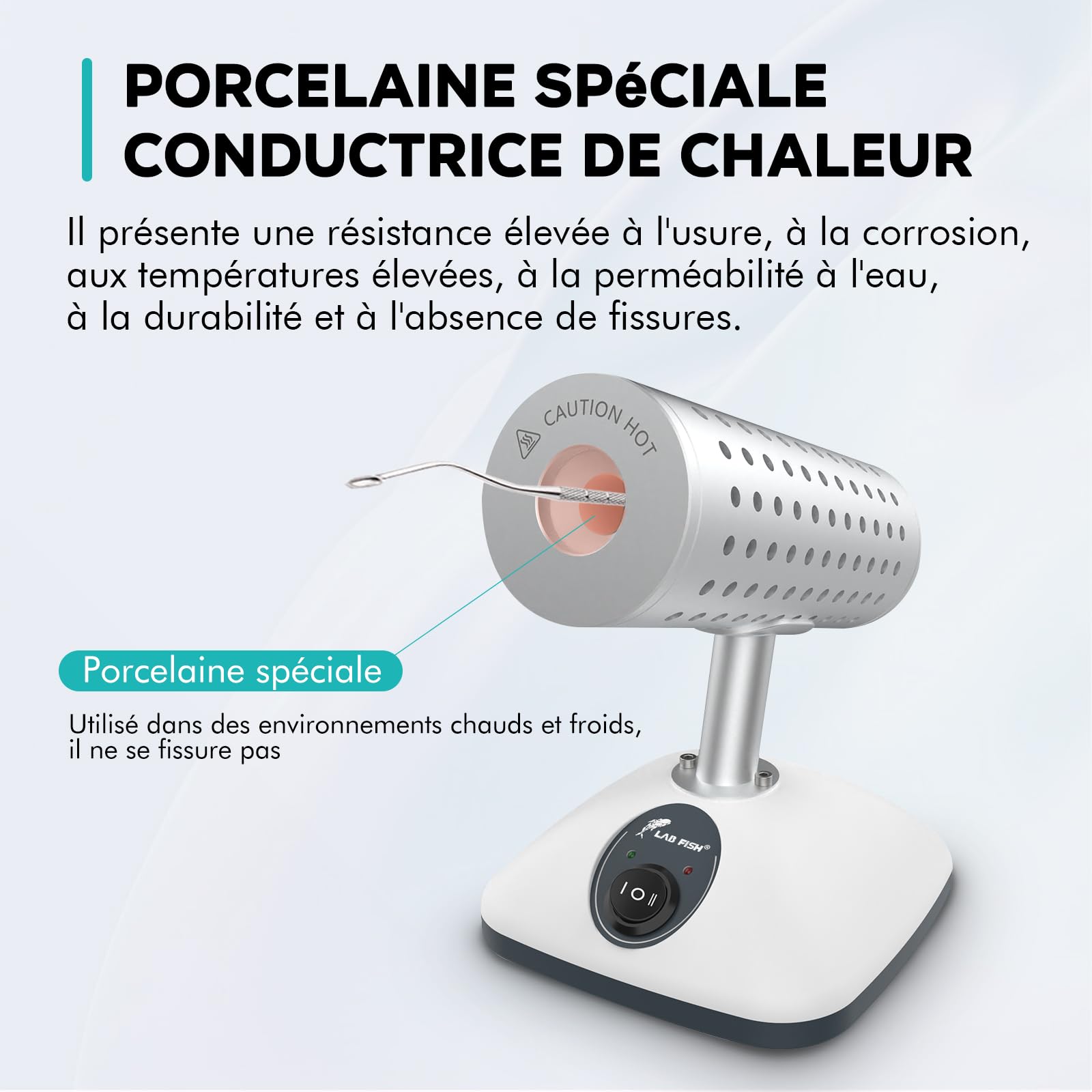 LAB FISH Stérilisateur Infrarouge Lab 825°C Stérilisateur à Boucle D'Inoculation