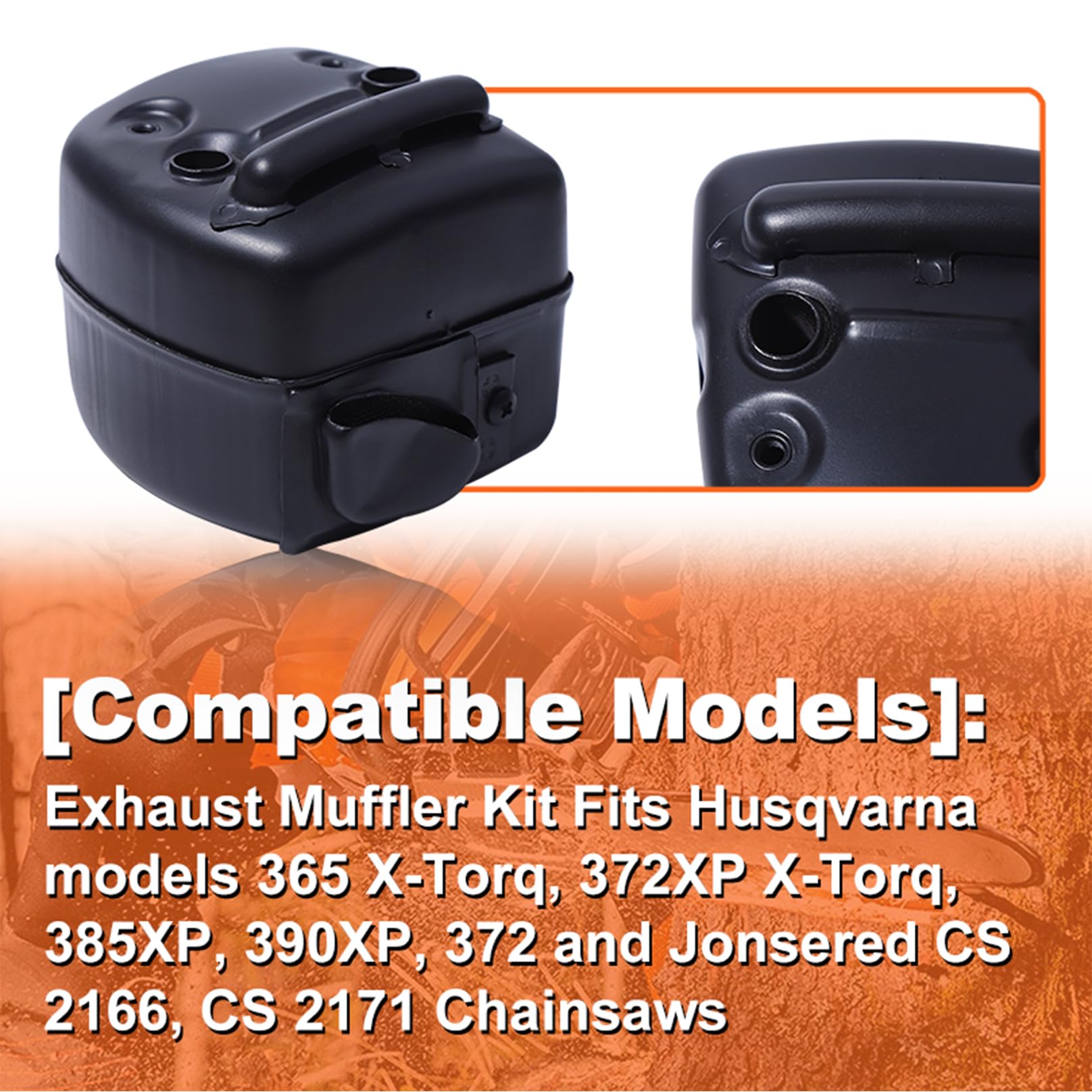 Ricambi Motosega Husqvarna Marmitta Dual Port Per Motoseghe Husqvarna 365, 371, 372XP, 385XP, 390XP E Jonsered Marmitta Sostitutiva Husqvarna - 3