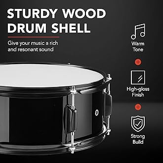 Best Choice Products 5-Piece Full Size Complete Adult Drum Set w/Cymbal Stands, Stool, Drum Pedal, Sticks, Floor Tom - Black