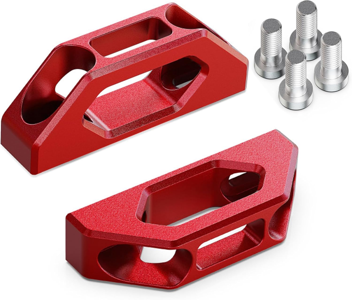 RENO Ram Tie Down Hook, Pickup Truck Bed Box Bracket Fixing Hook Compatible with Ram 1500 2500 3500, Bed Tie Down Anchors Replaces OEM 55276735AB, 68365836AA (Aluminum, Red, 2PCS)