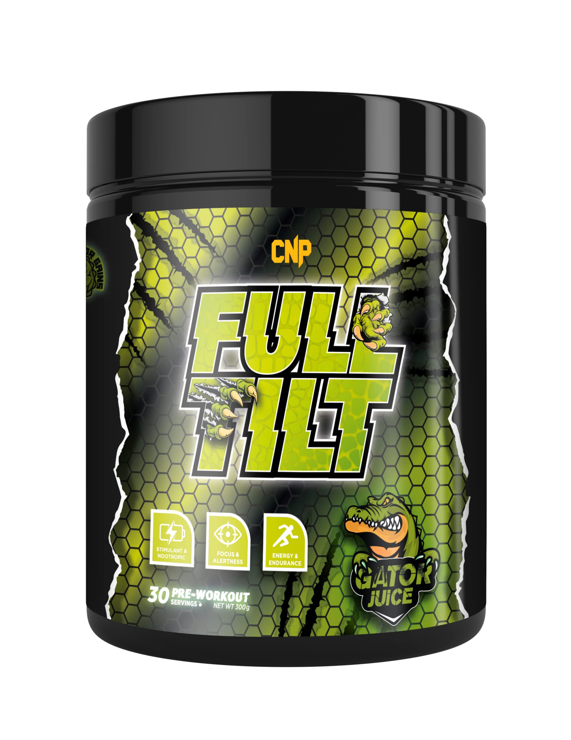 CNP ProfessionalCNP Professional Full Tilt, Strong Pre-Workout, Stimulant & Nootropic for Energy & Focus, 30 Servings, 4 Exclusive Flavours (Gator Juice)