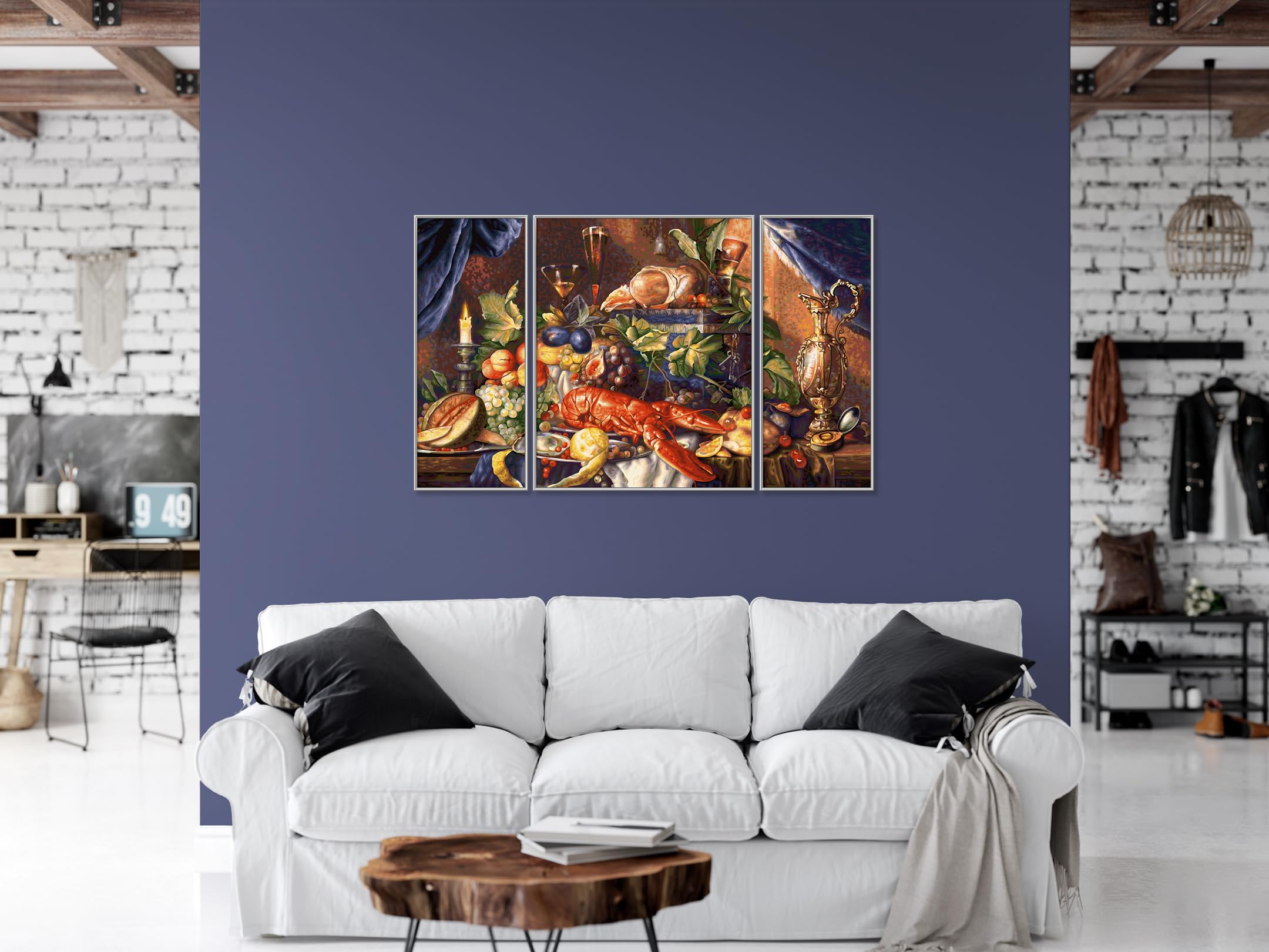 Schipper 609260864 Malen nach Zahlen - Prunkstillleben - Bilder malen für Erwachsene, inklusive Pinsel und Acrylfarben, Triptychon, 50 x 80 cm