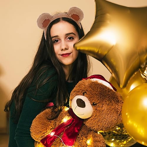 Miniatura 7 de WHAVEL 2 diademas de orejas de oso, lindas diademas de orejas de animal, diadema de oso de felpa, diadema de oso para disfraz de oso, accesorios