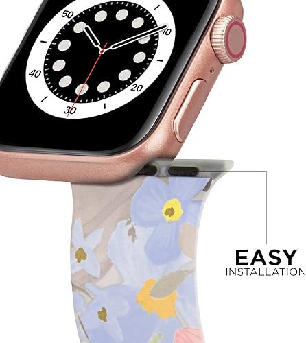 Miniatura 5 de Rifle Paper Co. - Correa para Apple Watch de 1.496 pulgadas, 1.575 pulgadas, 1.614 pulgadas, cierre de acabado dorado metálico con correa elástica