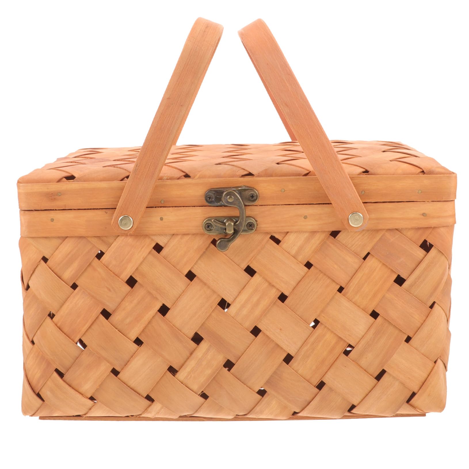 SUPVOX Vintage Picnic Basket Bread Basket Harvest Basket Woven Shelf Baskets Egg Hunt Basket Wicker Flower Basket Wood Chip Basket Flower Arrangement Basket To Weave Eggs Wooden