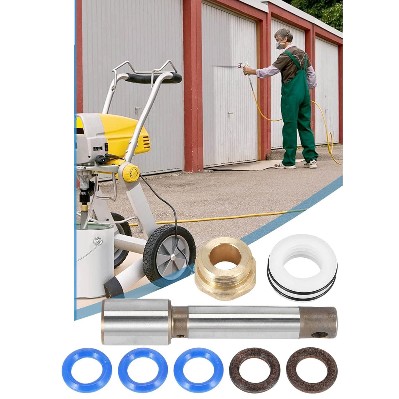 Pezzo di ricambio Facile installazione per pompe spruzzatore airless 119pro Strumento elettrico Riparazione Accessori Guarnizione Pistone R Set di riparazione per spruzzatore Accessori per riparazione