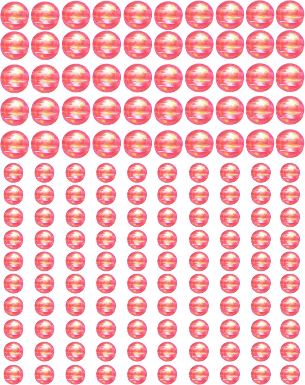 Fishing Beads Fishing Line Bead Flash Colorful Lures Baits Rigs，6/8mm Round Float Fishing Rig Lure Tackle Set for Saltwater Freshwater