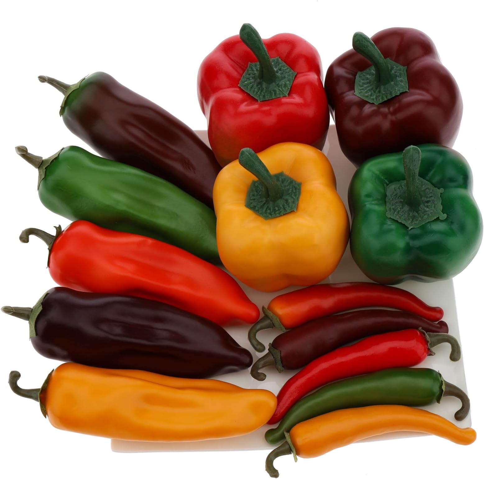 Gresorth Fake Mixed Pepper Collection Artificial Chili Vegetables Home Party Shop Christmas Decoration - 14 PCS