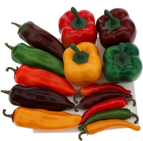 Gresorth Fake Mixed Pepper Collection Artificial Chili Vegetables Home Party