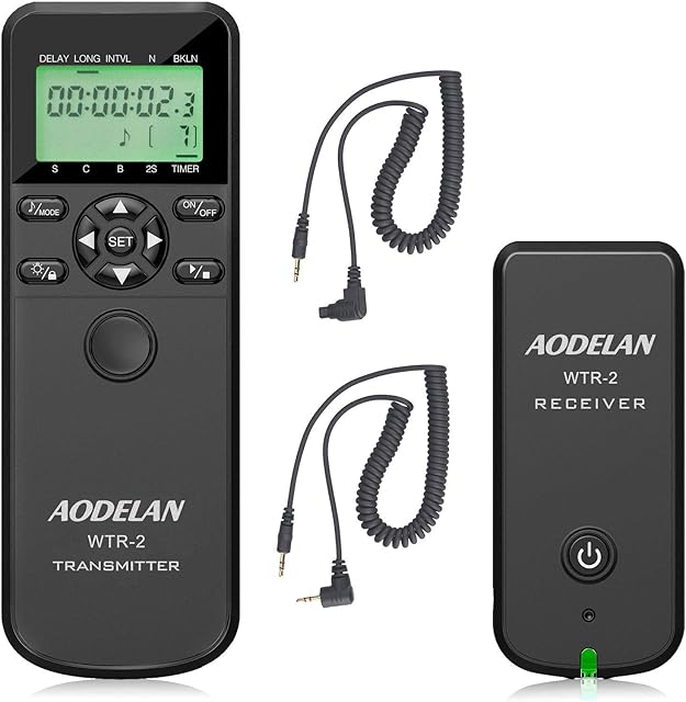 AODELAN Camera Wireless Shutter Release Timer Remote Control Compatible for Canon EOS R, ROS RP, 2000D, 250D, 90D, 77D, 800D, EOS R, EOS M6 Mark II, 7D series, 5D series; Olympus OM-D E-M1 Mark II
