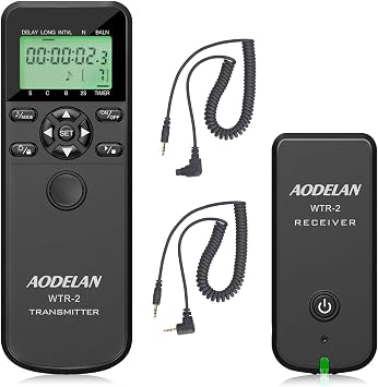 AODELAN Camera Wireless Shutter Release Timer Remote Control for Canon EOS R RP Rebel SL2 250D 750D 90D 80D 77D M6 Mark II 5D Mark IV Fujifilm X-T3 X-T100 Olympus OM-D E-M1 Mark II for Canon