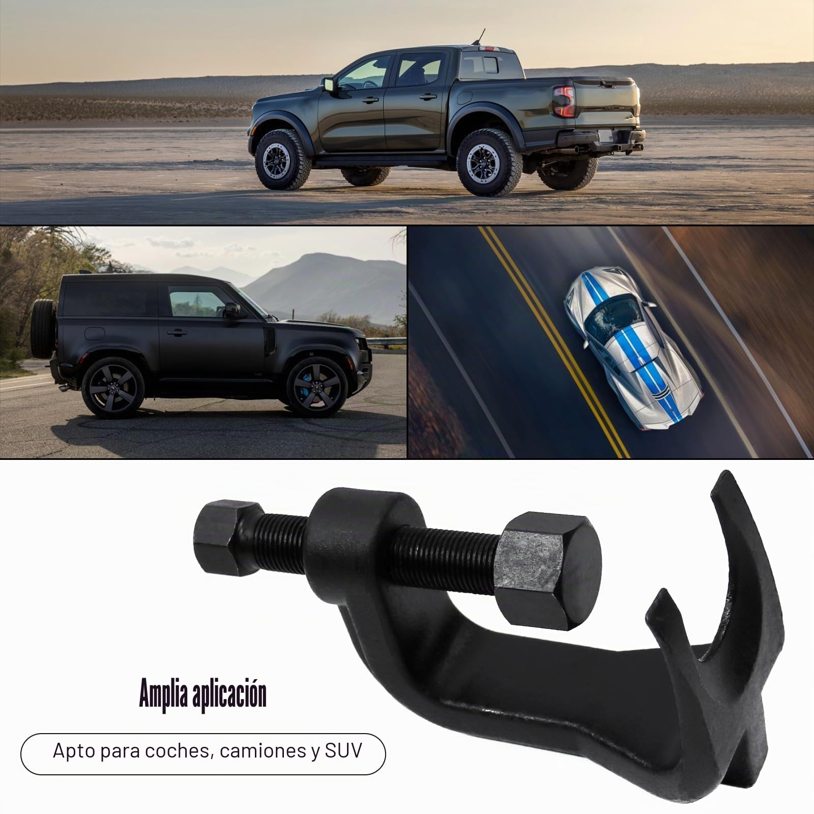 Sporacingrts 25112 Separador de rótula, herramienta de extracción de rótula, extractor de rótulas ajustable que se extiende hasta 2 3/8 pulgadas para coches, camiones y SUV