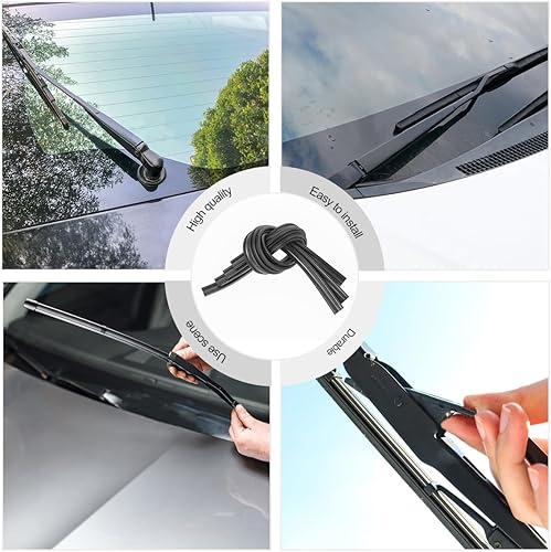 Miniatura 6 de VANZACK 10 piezas de repuesto de limpiaparabrisas de 0.236 pulgadas, tiras de goma ajustables para limpiaparabrisas de automóvil, tiras de goma sin