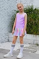 Vista 2 de MODAFANS Conjunto deportivo de camiseta sin mangas y pantalón corto para niñas