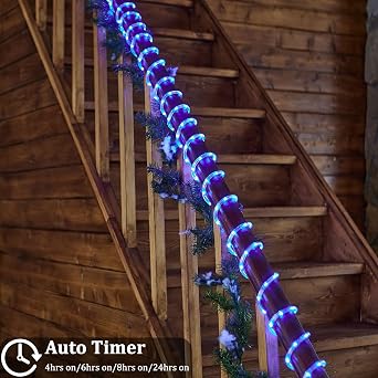 33FT 100 LED Rope Lights for Outside, 16 Colors Waterproof String Lights with Plug & Remote, Multicolor Twinkle Fairy Tube Lights for Indoor & Outside Camping Garden Patio Party Christmas Decor