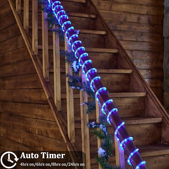 33FT 100 LED Rope Lights for Outside, 16 Colors Waterproof String Lights with Plug & Remote, Multicolor Twinkle Fairy Tube Lights for Indoor & Outside Camping Garden Patio Party Christmas Decor
